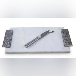 Julia Knight ECLIPSE Marble Cheese tray & Knife Set HANDMADE NIB